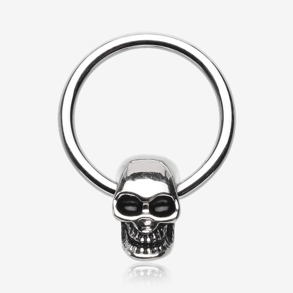 Apocalyptic Skull Captive Bead Ring