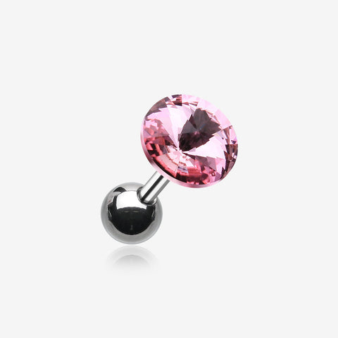 Pointy Faceted Crystal Cartilage Earring-Pink