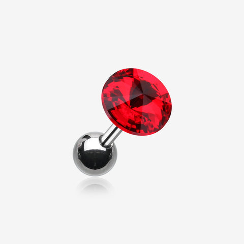 Pointy Faceted Crystal Cartilage Earring-Red