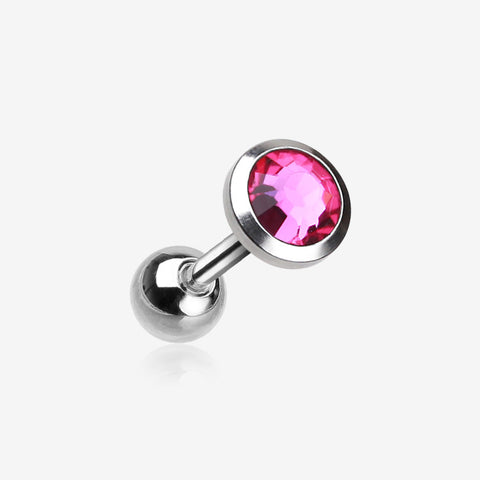 Gem Sparkle Cartilage Tragus Earring-Fuchsia