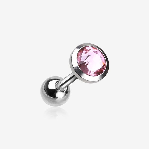 Gem Sparkle Cartilage Tragus Earring-Light Pink