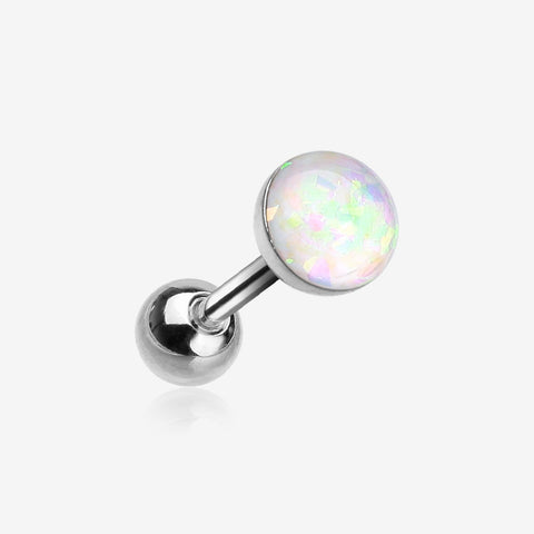 Opal Sparkle Cartilage Tragus Earring-White