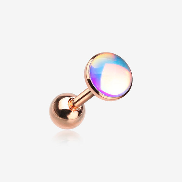 Rose Gold Iridescent Revo Sparkle Cartilage Tragus Barbell