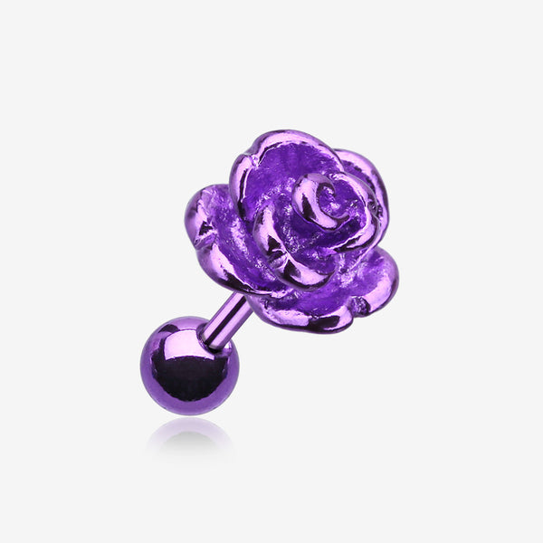 Colorline Steel Rose Cartilage Earring-Purple