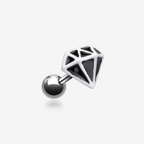 Urban Diamond Cartilage Tragus Earring-Black