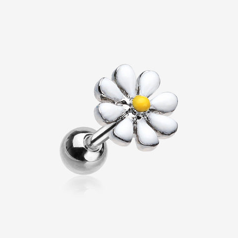 Spring Blossom Flower Cartilage Tragus Earring-White/Yellow