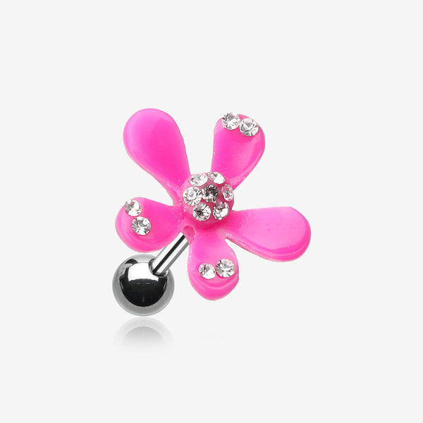 Spring Flower Bloom Cartilage Earring-Pink