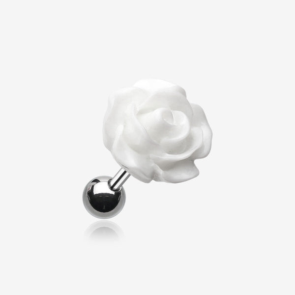 Dainty Rose Cartilage Earring-White