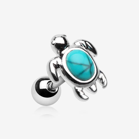 Marine Turtle Turquoise Stone Cartilage Tragus Earring-Turquoise