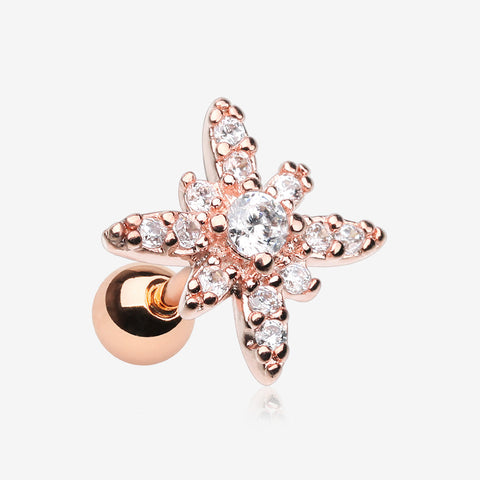 Rose Gold Grand Polaris Sparkle Cartilage Tragus Earring-Clear Gem