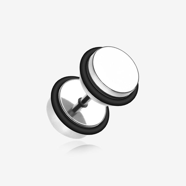 A Pair of Basic Steel Faux Gauge Plug Earring-Steel