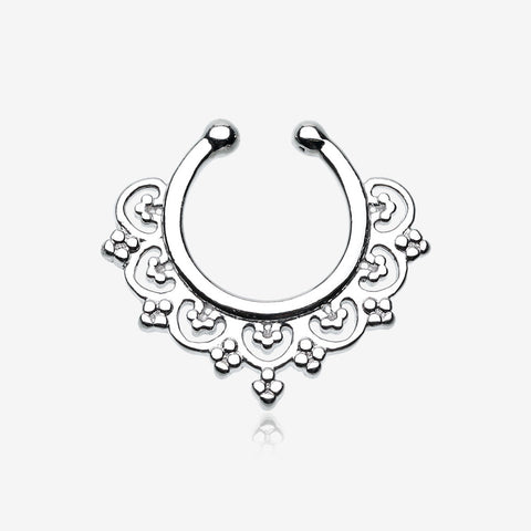 Celestial Filigree Fake Septum Clip-On Ring-Steel