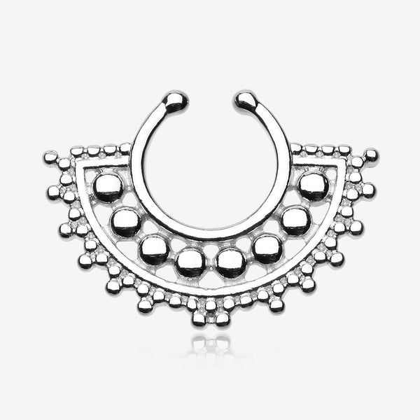 Divine Filigree Fake Septum Clip-On Ring-Steel