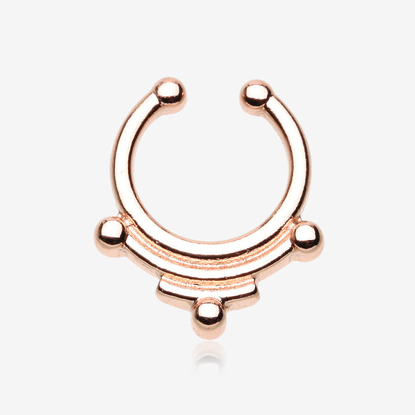 Rose Gold Ancient Goddess Fake Septum Clip-On Ring