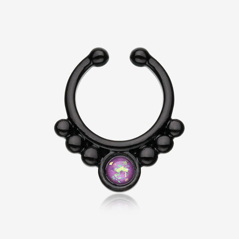 Colorline Opal Grandiose Fake Septum Clip-On Ring-Black/Purple