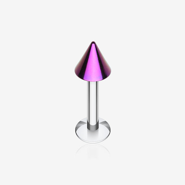 Colorline PVD Spike Top Steel Labret-Purple