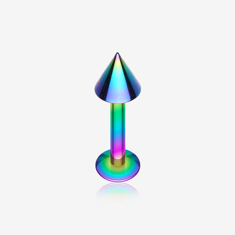 Colorline PVD Basic Steel Spike Labret-Rainbow