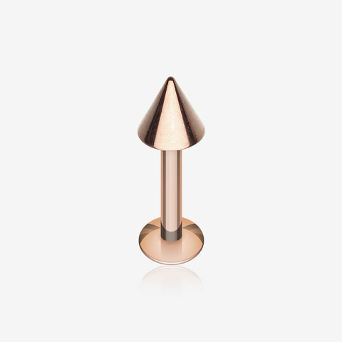 Rose Gold Plated Basic Steel Spike Labret