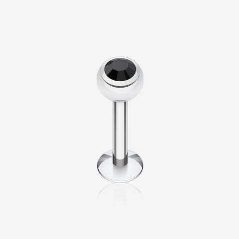 Basic Steel Gem Ball Labret-Black