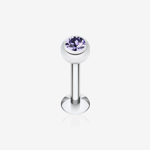 Basic Steel Gem Ball Labret-Tanzanite