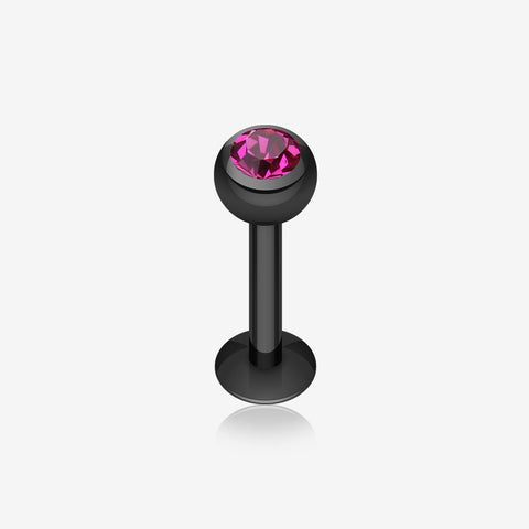 Blackline PVD Gem Ball Steel Labret-Black/Fuchsia