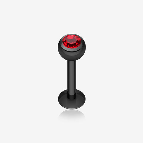 Blackline PVD Gem Ball Steel Labret-Black/Red