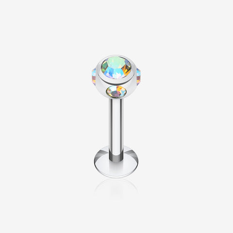 Aurora Gem Ball Steel Labret-Aurora Borealis