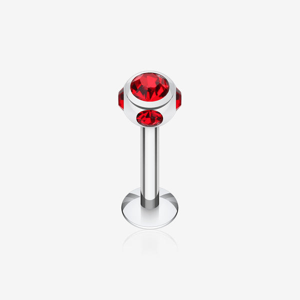 Aurora Gem Ball Steel Labret-Red