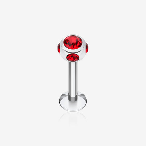 Aurora Gem Ball Steel Labret-Red