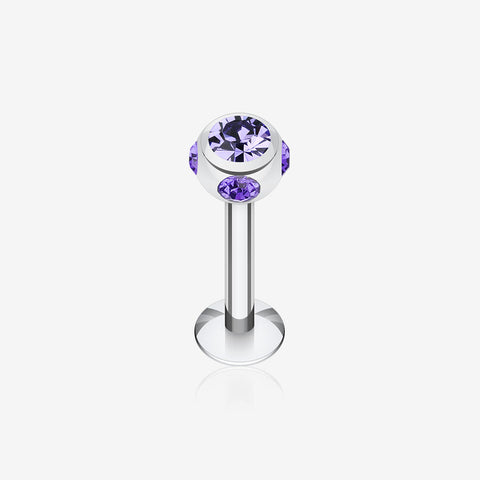 Aurora Gem Ball Steel Labret-Tanzanite