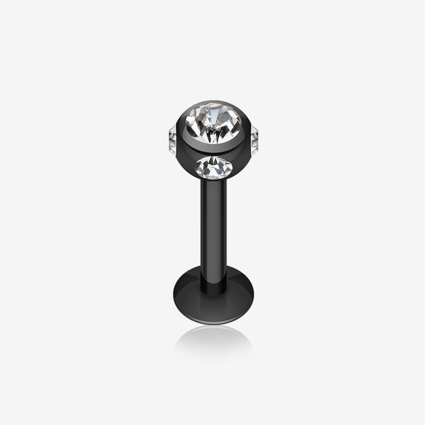 Colorline PVD Aurora Gem Ball Steel Labret-Black/Clear