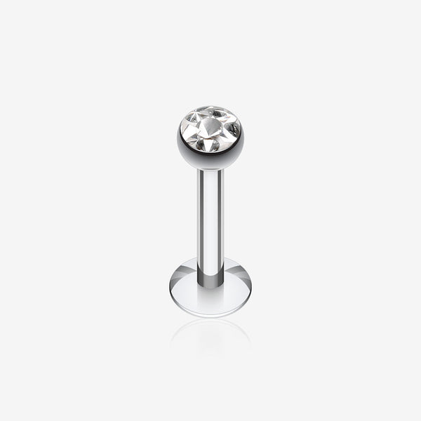 Multi-Gem Sparkle Dome Labret-Clear Gem