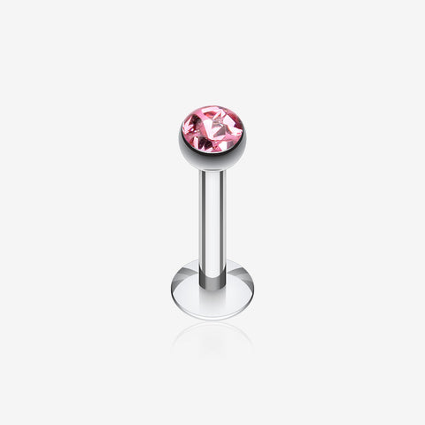 Multi-Gem Sparkle Dome Labret-Pink