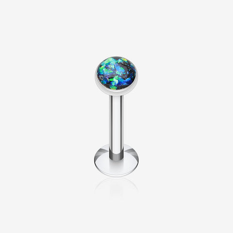 Opal Glitter Shower Dome Steel Labret-Black