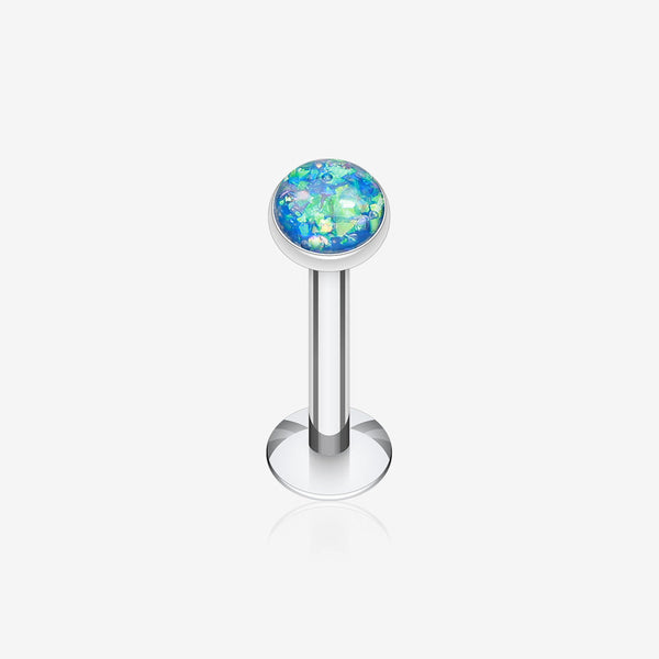 Opal Glitter Shower Dome Steel Labret-Blue