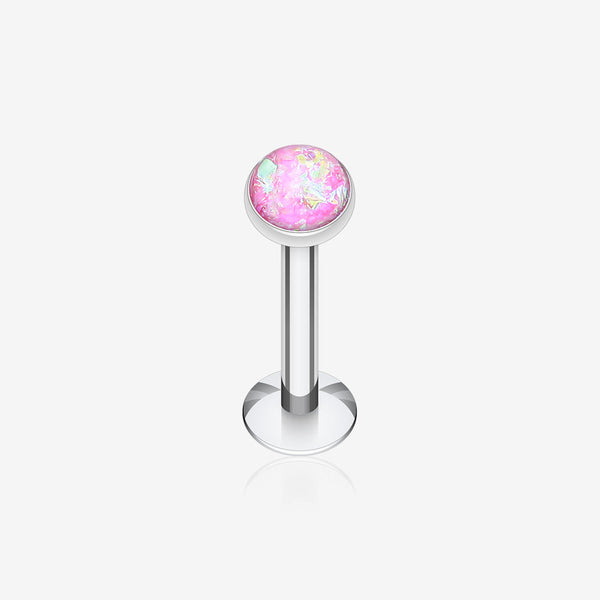 Opal Glitter Shower Dome Steel Labret-Pink