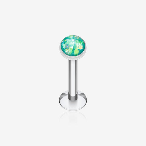 Opal Glitter Shower Dome Steel Labret-Teal