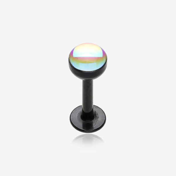 Colorline Iridescent Revo Sparkle Steel Labret-Black