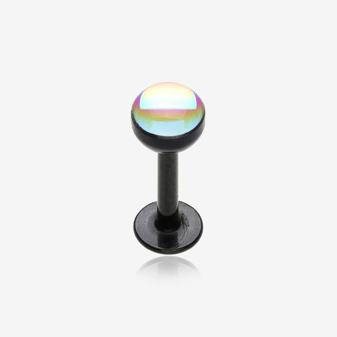 Colorline Iridescent Revo Sparkle Steel Labret-Black