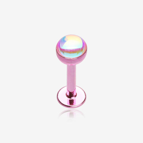 Colorline Iridescent Revo Sparkle Steel Labret-Pink