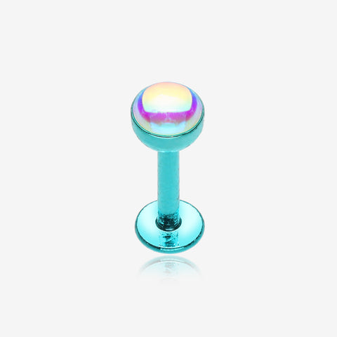 Colorline Iridescent Revo Sparkle Steel Labret-Teal