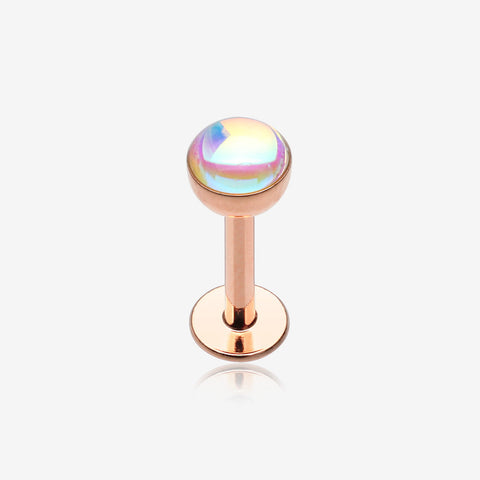 Rose Gold Iridescent Revo Sparkle Steel Labret