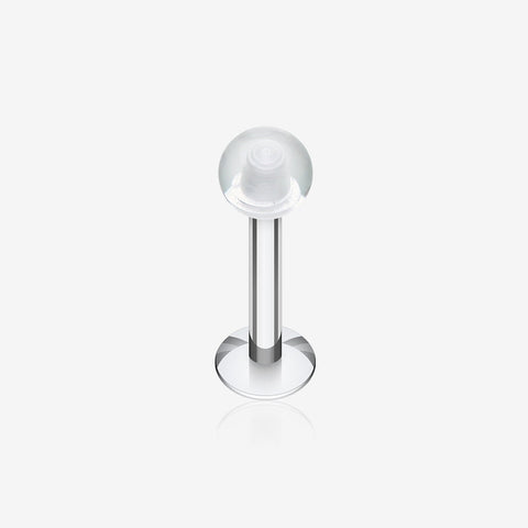 Basic UV Acrylic Ball Top Labret-Clear Gem