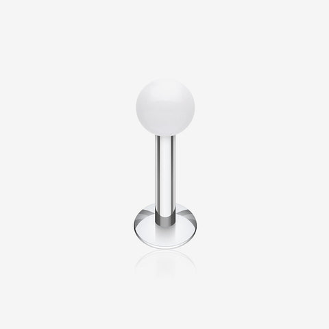 Basic UV Acrylic Ball Top Labret-White