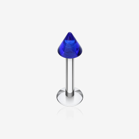 Basic UV Acrylic Spike Top Labret-Blue