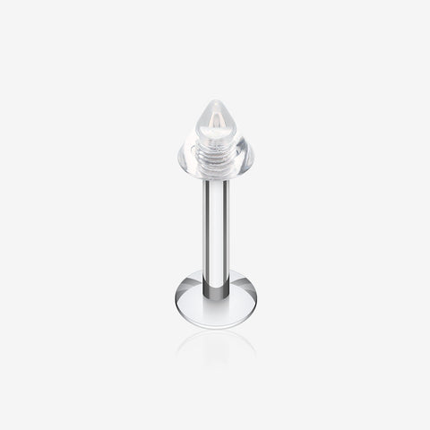 Basic UV Acrylic Spike Top Labret-Clear Gem