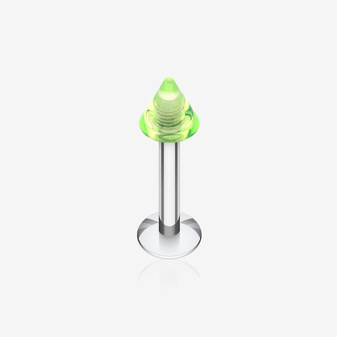 Basic UV Acrylic Spike Top Labret-Light Green