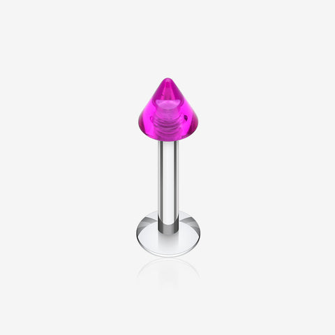 Basic UV Acrylic Spike Top Labret-Purple