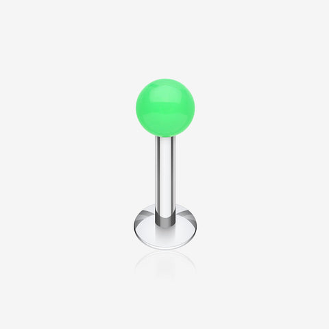 Neon UV Acrylic Ball Top Labret-Green