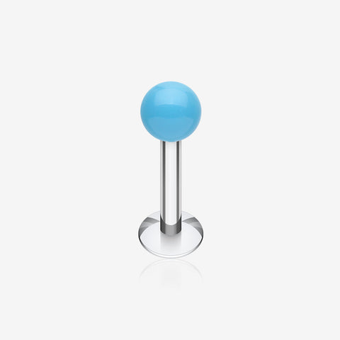 Neon UV Acrylic Ball Top Labret-Light Blue